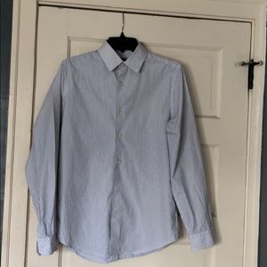 Express white striped button down